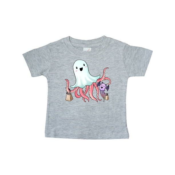 inktastic Cute Ghost Octopus Trick or Treating with Bat Baby T-Shirt 